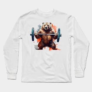 bear lifting weight Long Sleeve T-Shirt